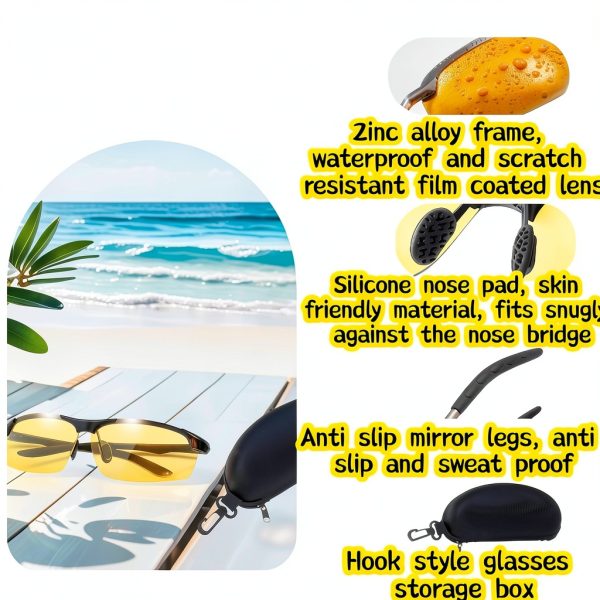 BUBBLE-FLY Automotive Sunglasses Yellow Lenses Unisex-4