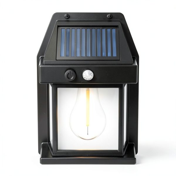 Solar Wall Lights Outdoor PEAKPLUS 2 Pack Black Motion Sensor Light-4